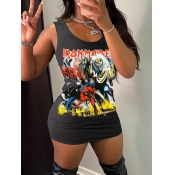 LW Figure Letter Print Cami Dress
