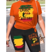 LW Plus Size Letter Lip Print Shorts Set