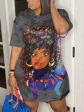 LW Plus Size Dropped Shoulder Figure Print Dress