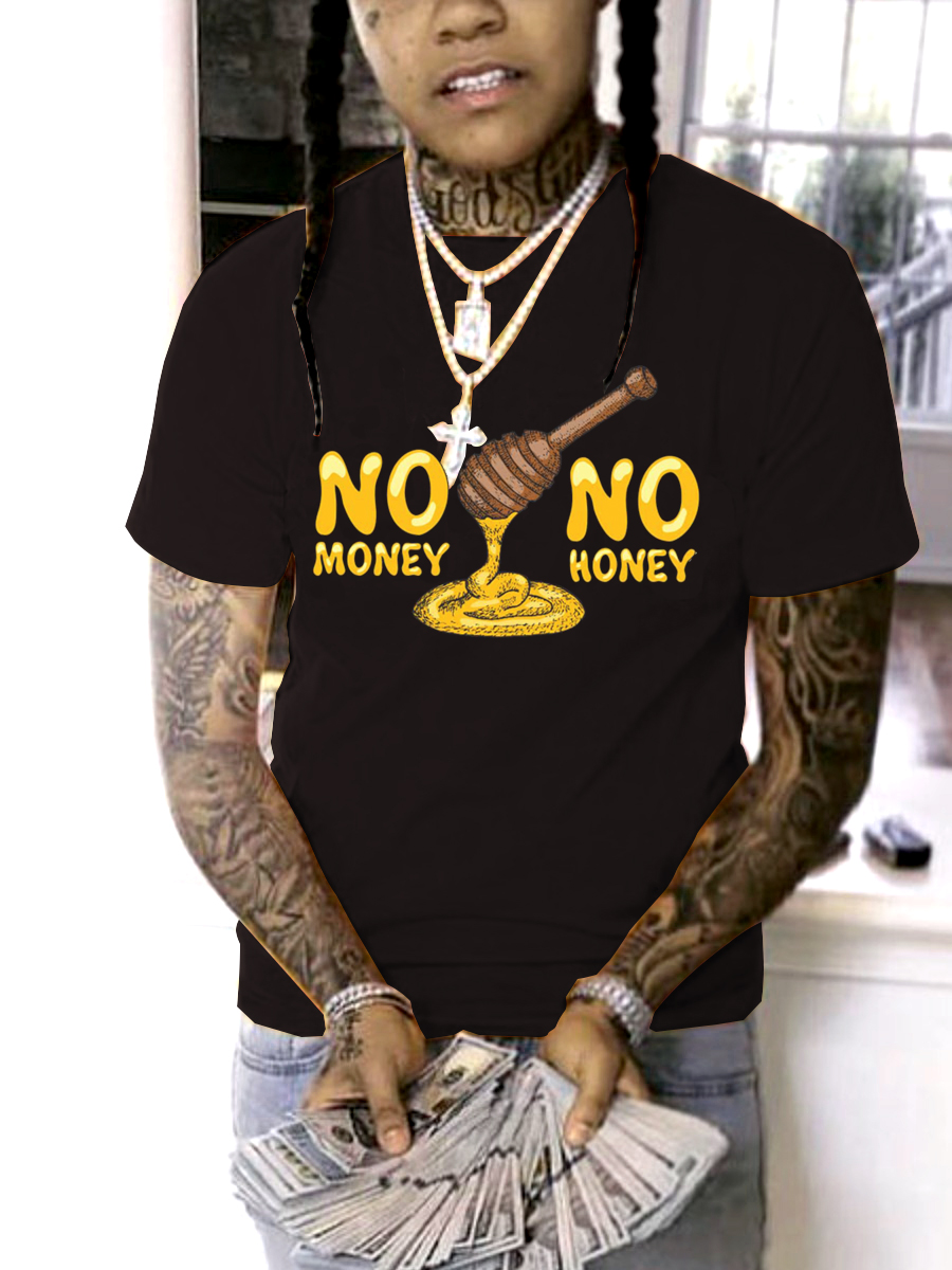 LW Men Money Letter Print T-shirt