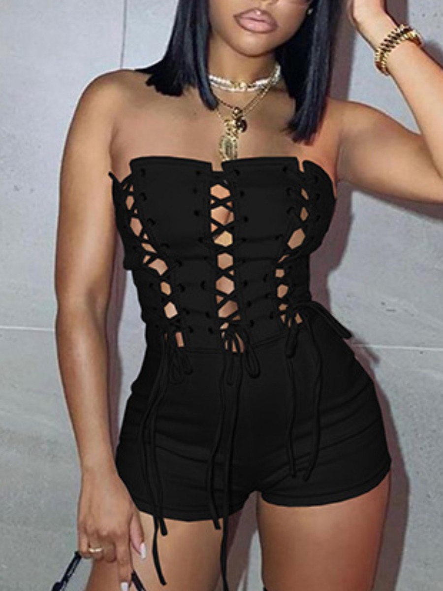 LW Off The Shoulder Bandage Design Romper