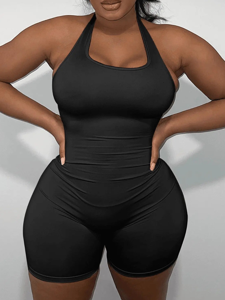 LW Plus Size Backless Cami Skinny Romper