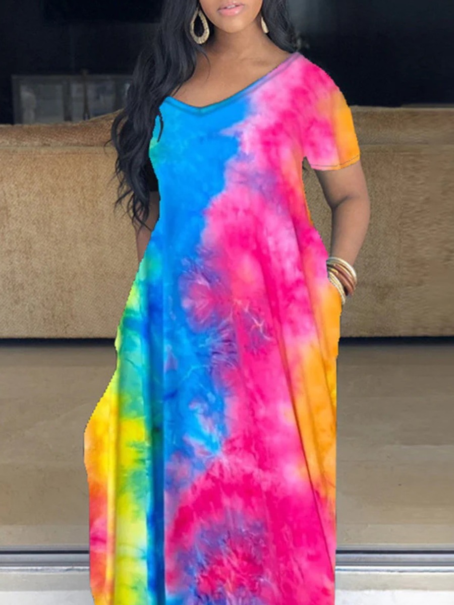 LW Plus Size Tie-dye Loose Dress