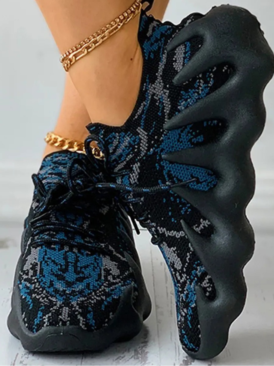 LW Mixed Print Wide Fit Sneakers