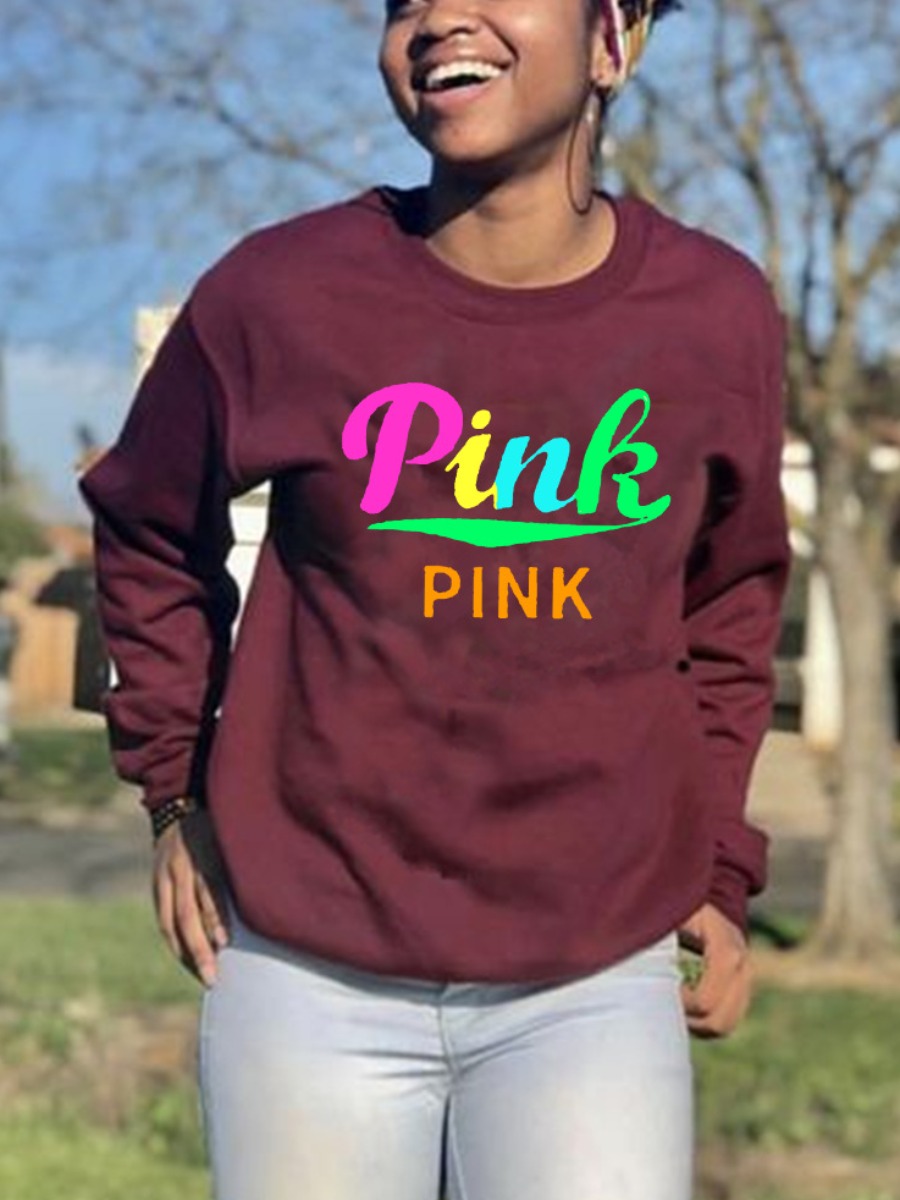 LW Pink Letter Print Sweatshirt