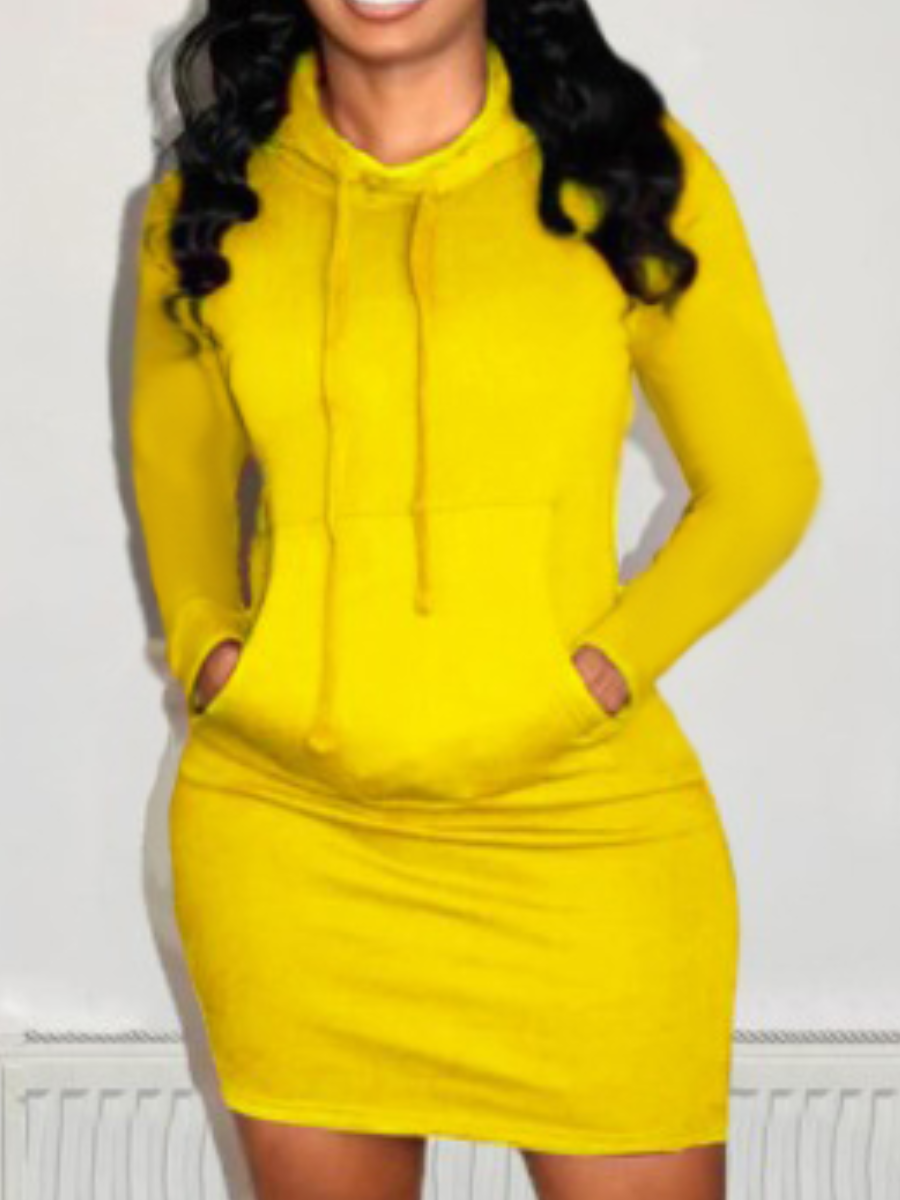 LW BASICS Hooded Collar Kangaroo Pocket Sweat Dress