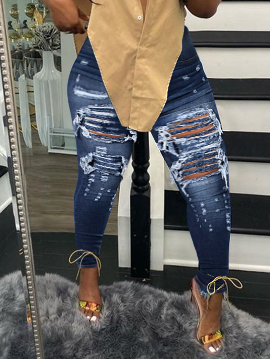 LW Plus Size High Waist Ripped High Stretchy Jeans