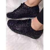 LW Round Toe Sequined Flats