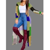 LW Color-lump Patchwork Trench Coat