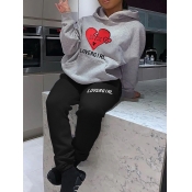 LW Plus Size Broken Heart Letter Print Tracksuit S