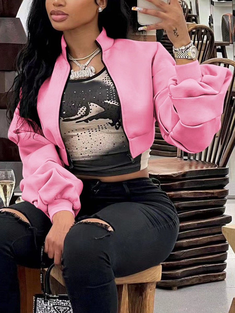 LW Fold Zipper Design Jacket