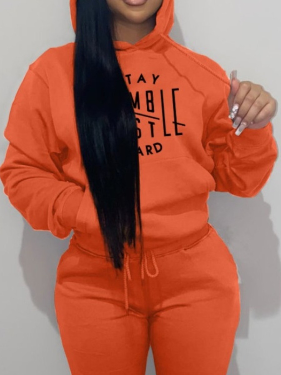 LW Plus Size Stay Humble Letter Print Kangaroo Poc