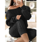LW Plus Size Dropped Shoulder Knit Pants Set