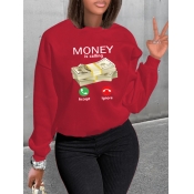 LW Money Letter Print Sweatshirt