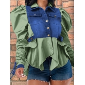 LW Plus Size Fold Design Drawstring Jacket