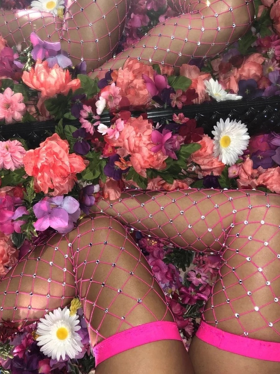 LW SXY Rhinestone Mesh Socks