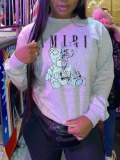 LW Cartoon Letter Print Sweatshirt