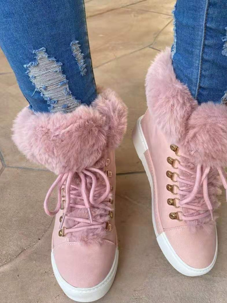 LW Round Neck Plush Booties