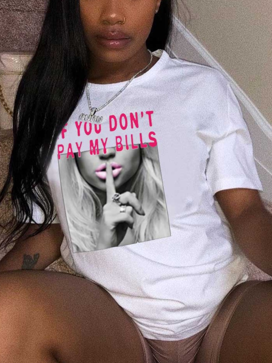 LW Plus Size Figure Letter Print T-shirt