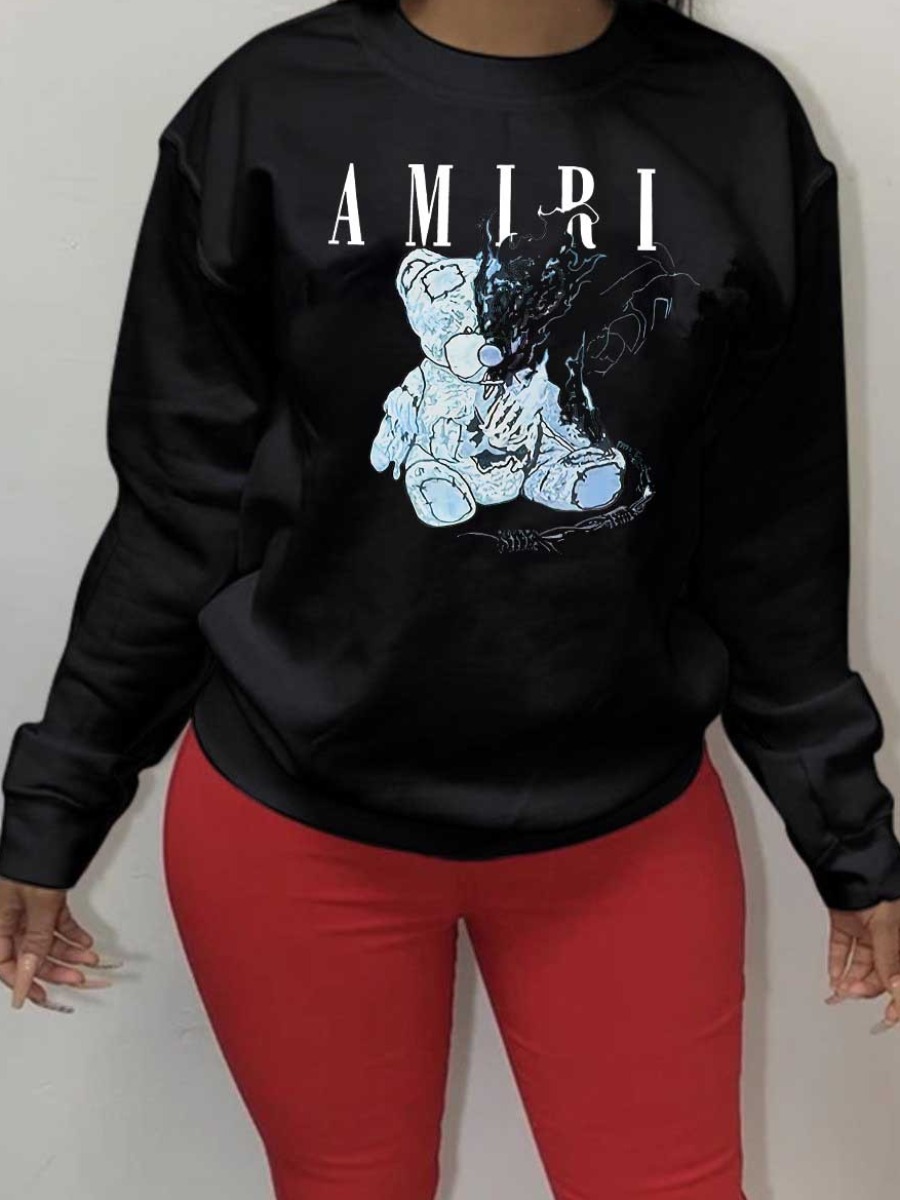 LW Cartoon Letter Print Sweatshirt