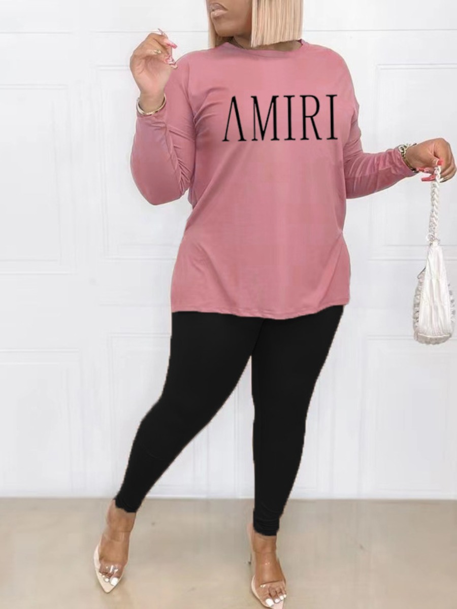 LW Plus Size Letter Print Pants Set