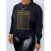 LW Rules Of Life Letter Print Sweatshirt