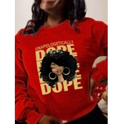 LW Dope Figure Letter Print Sweatshirt