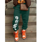 LW Letter Print Drawstring Sweatpants