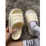 LW Round Toe Letter Print Slippers