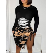 LW SXY Plus Size Tie Dye Rib Knit Bodycon Dress