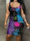 LW Plus Size Splash Ink Bodycon Cami Dress