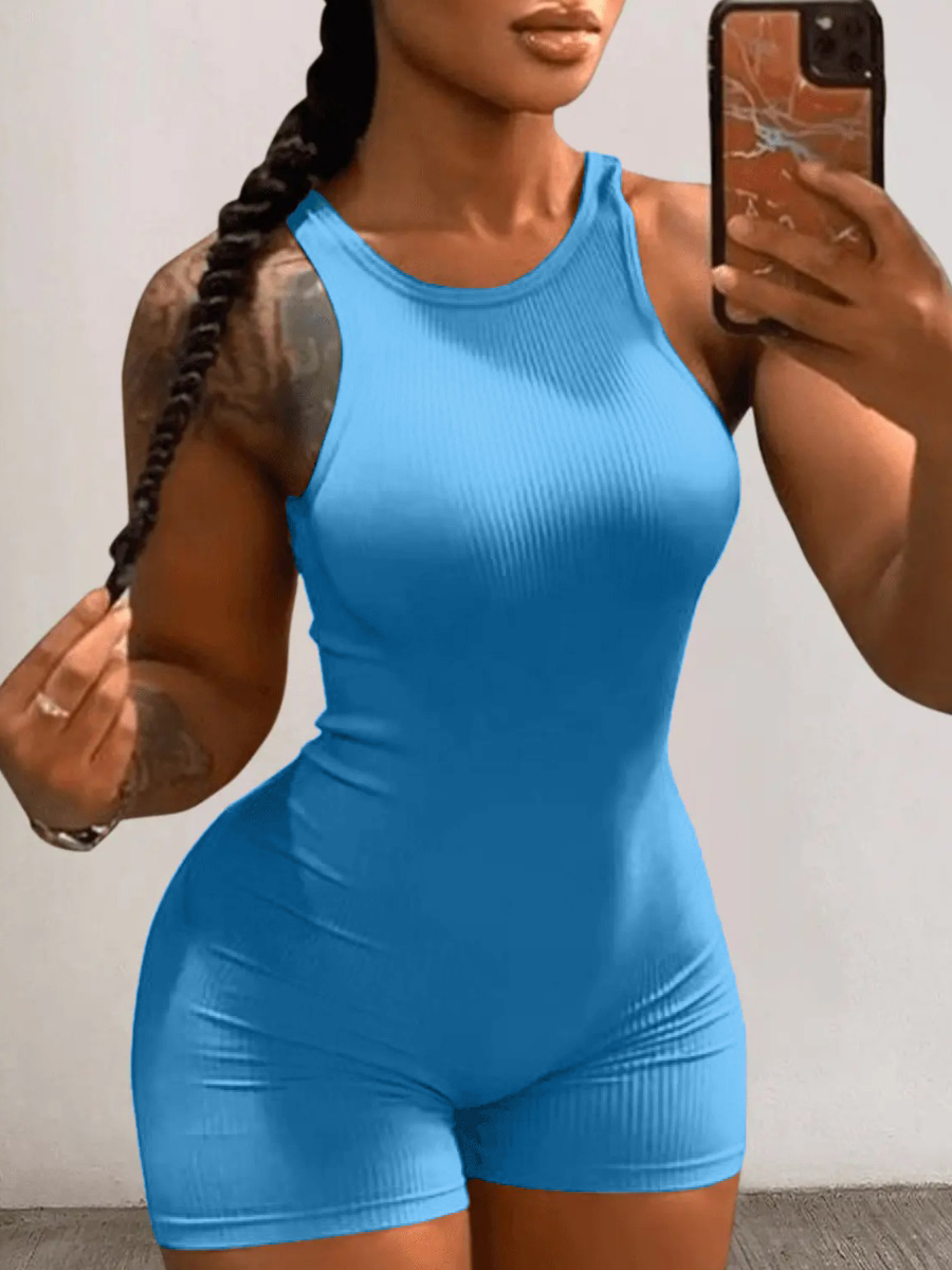 LW BASICS Rib-Knit Cami Romper