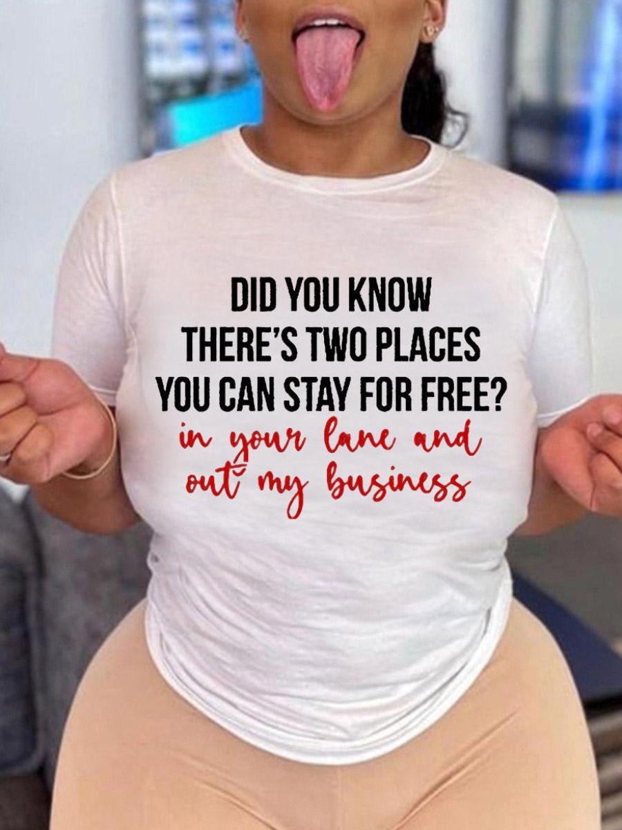 LW Plus Size Stay Out Of My Business Letter Print 