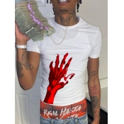 LW Men Round Neck Figure Print T-shirt