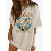 LW Round Neck Animal Print T-shirt