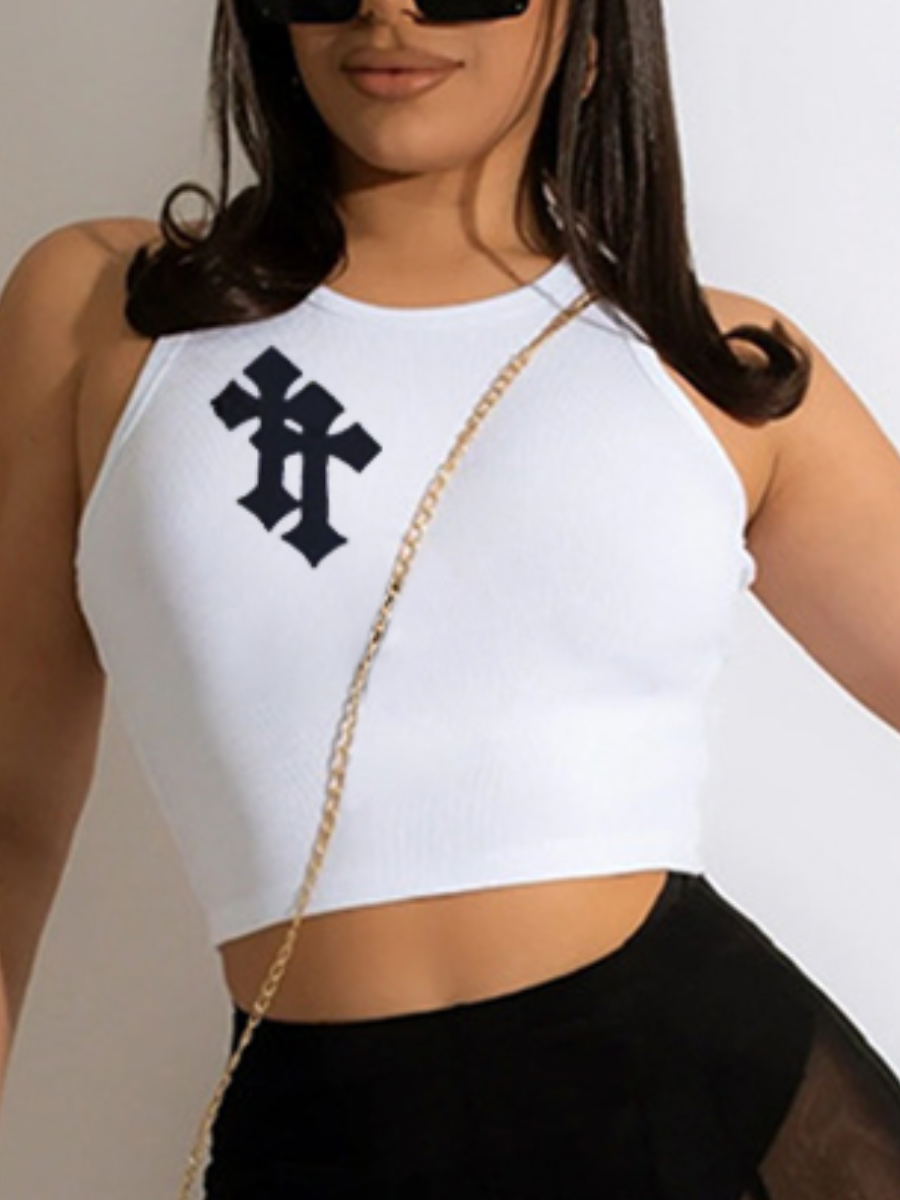 LW Crop Top Cross Print Camisole