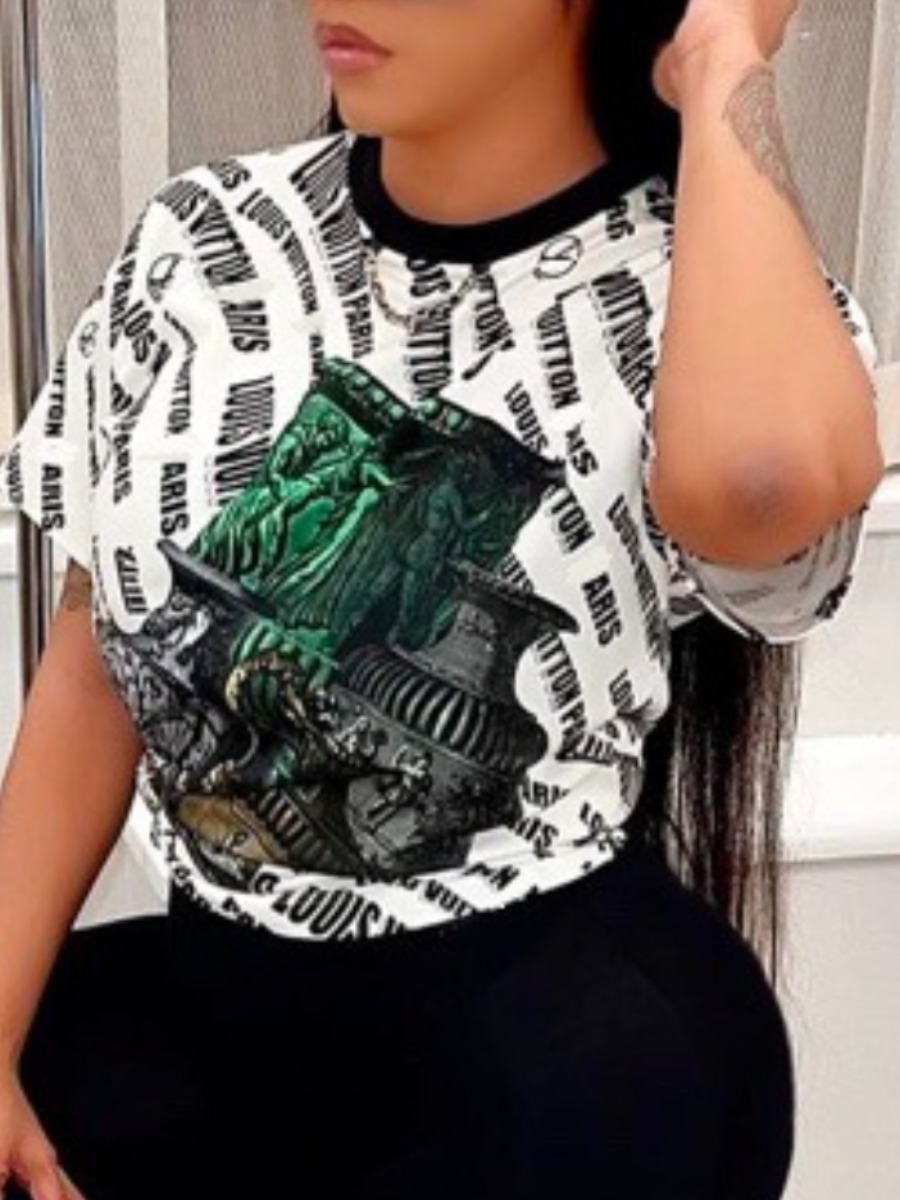 LW Letter Print Regular Fit T-shirt