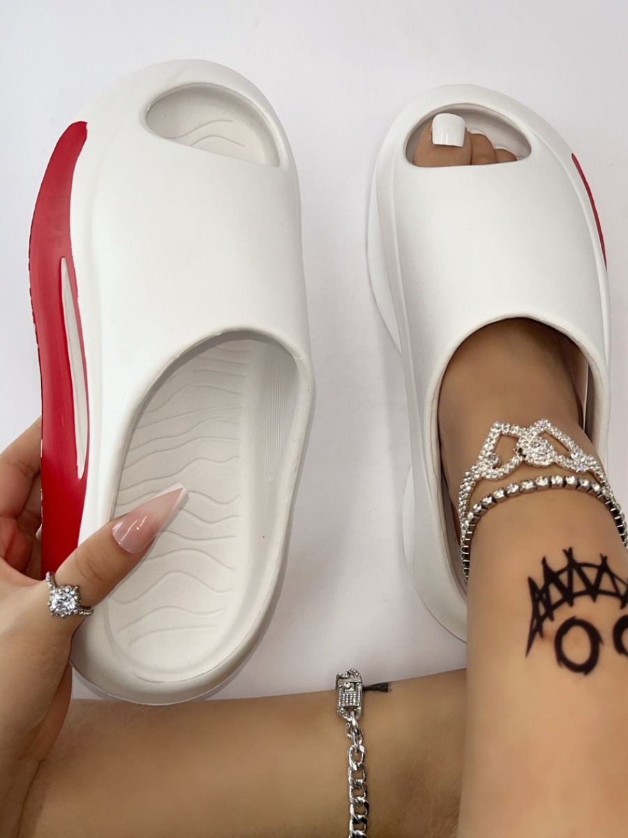 LW Round Toe Patchwork Slippers
