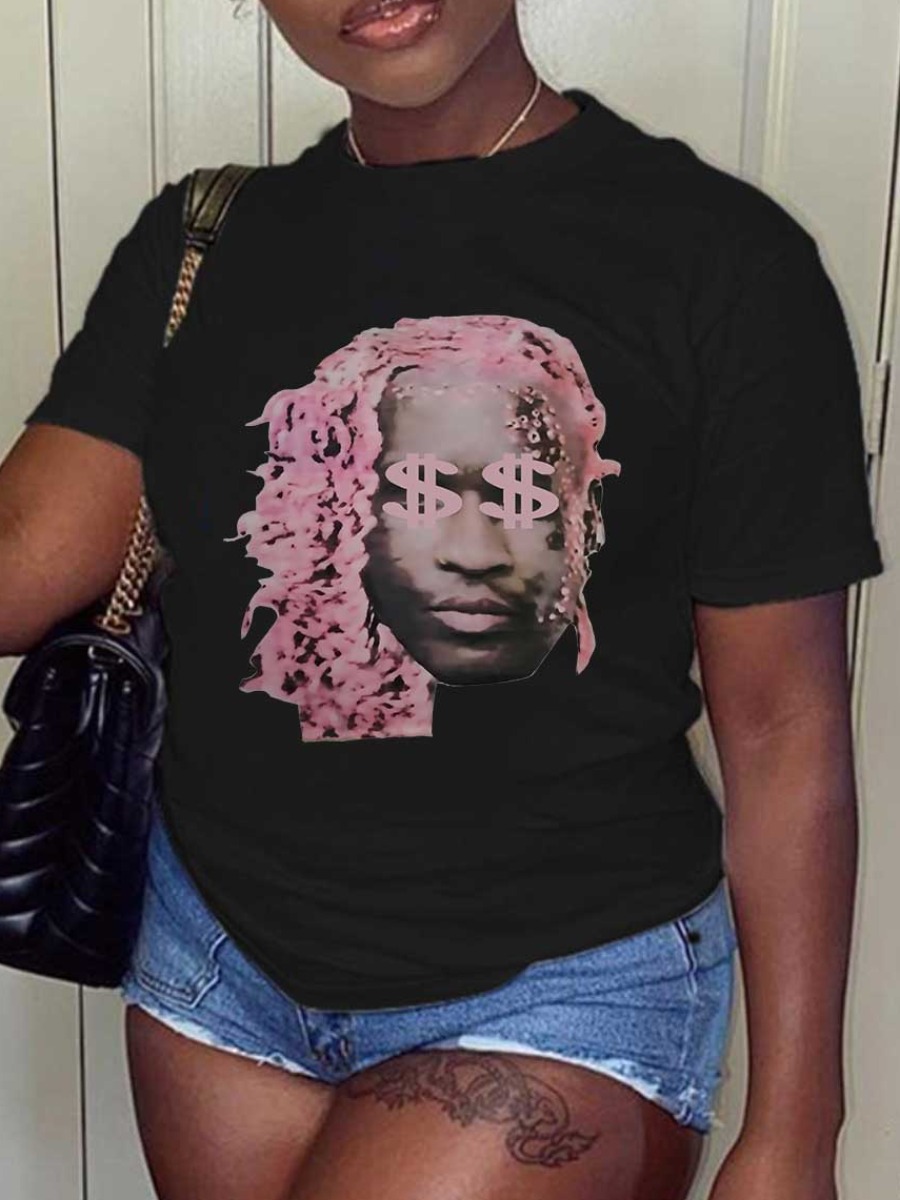 LW Plus Size Figure Print Regular Fit T-shirt