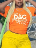 LW Heart Letter Print T-shirt