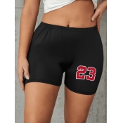 LW Mid Waist Number 23 Print Regular Shorts