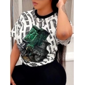 LW Letter Print Regular Fit T-shirt