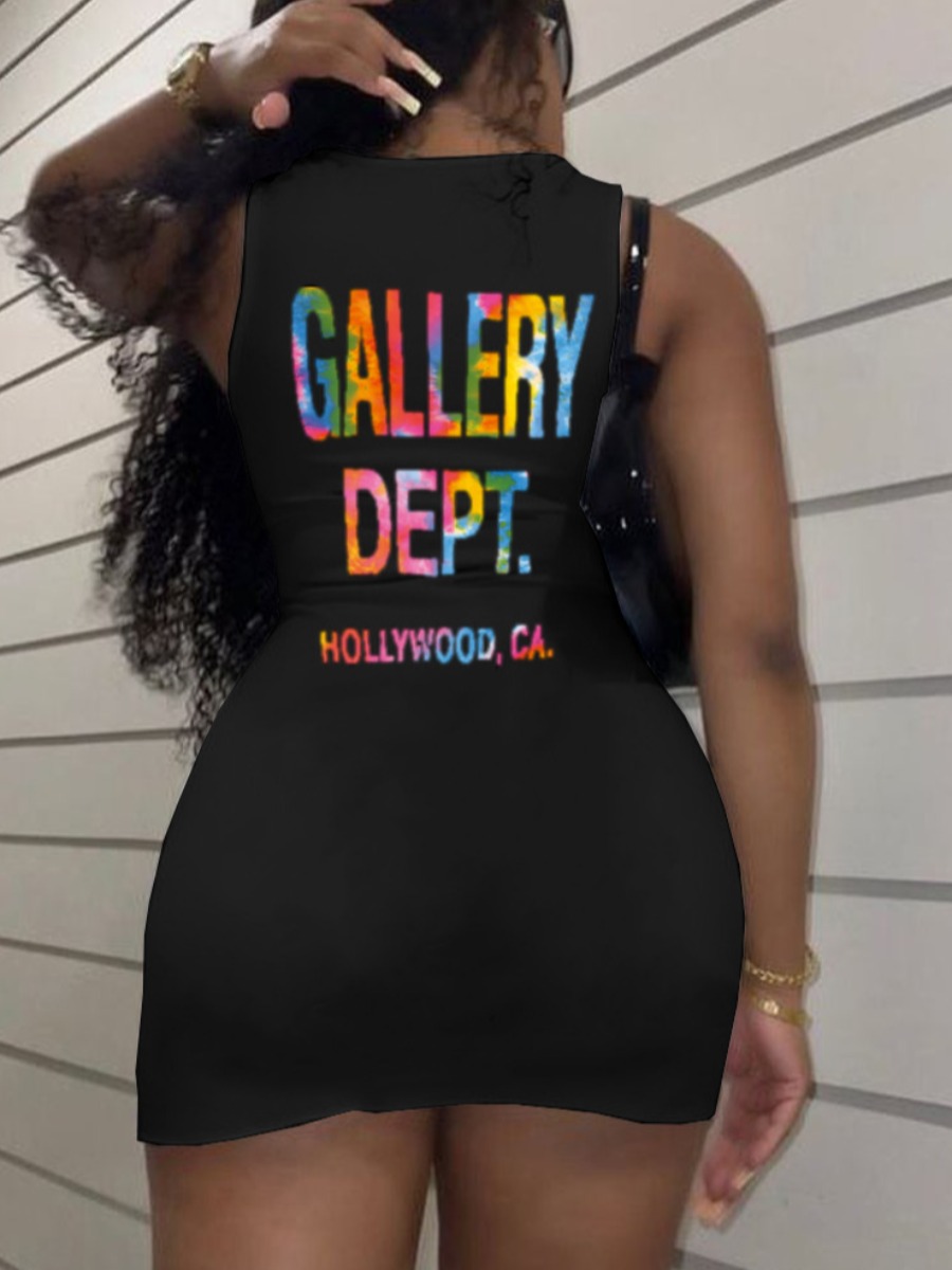 LW Plus Size Letter Print Bodycon Dress