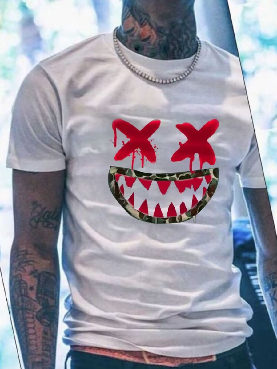 LW Men Fish Mouth Print Regular Fit T-shirt