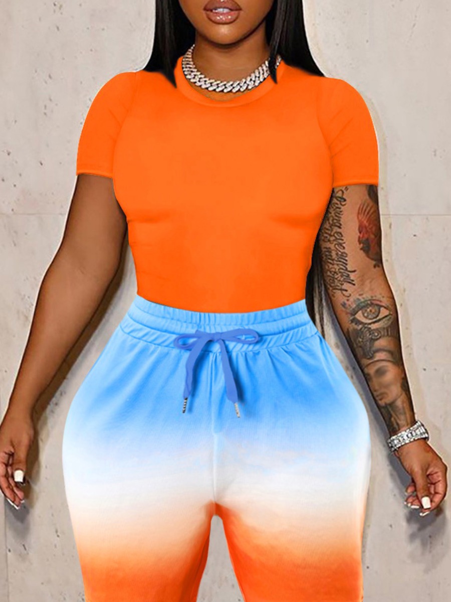 LW BASICS Gradient Drawstring Shorts Set