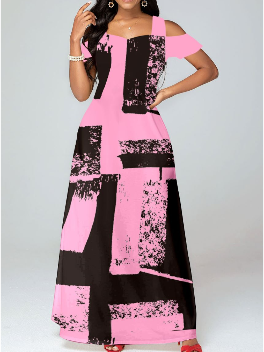 LW Cut Out Print Loose Dress