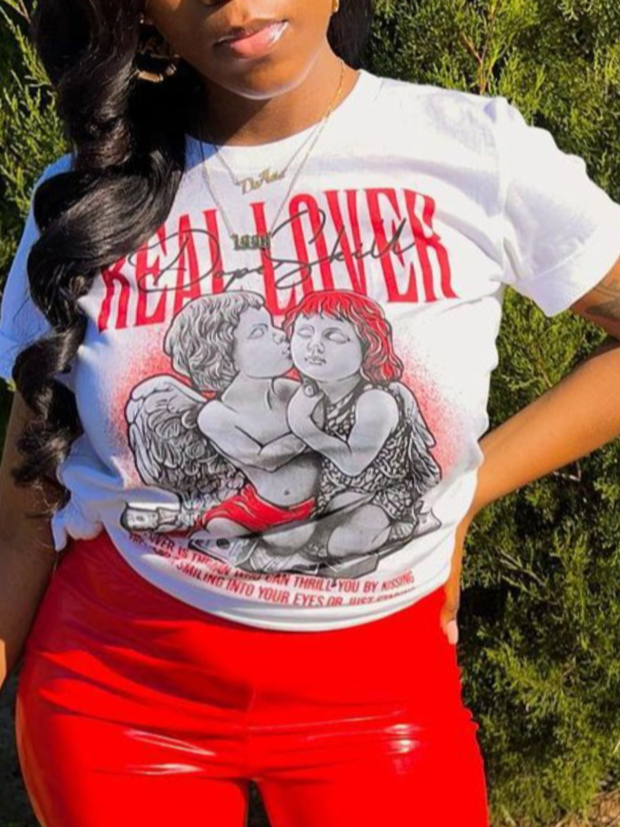 LW Plus Size Figure Money Letter Print T-shirt