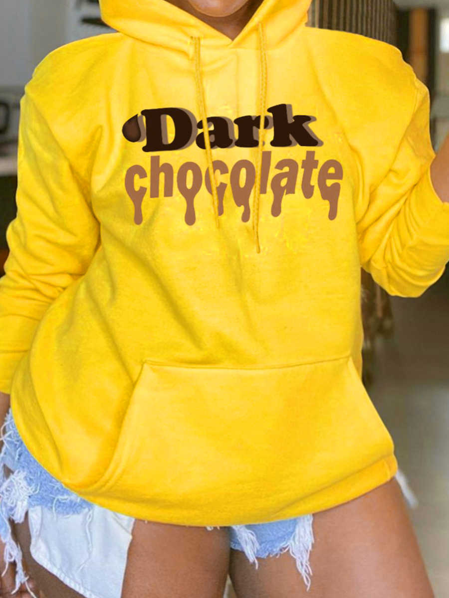LW Plus Size Letter Kangaroo Pocket Oversized Hoodie