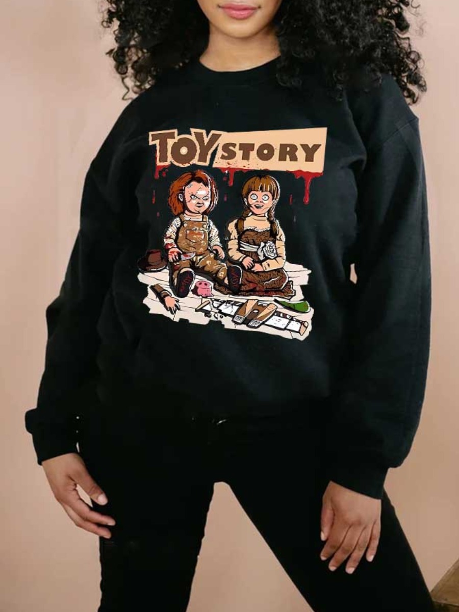 LW Plus Size Figure Letter Print Sweatshirt