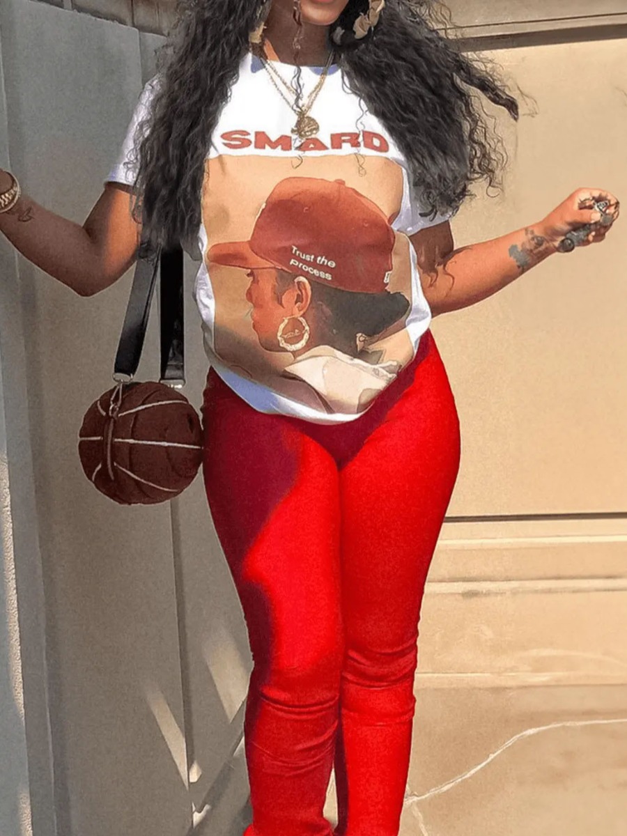 LW Plus Size Figure Letter Print Pants Set